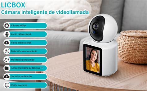 LICBOX Cámara de Seguridad Interior Wifi,Cámara de Videollamadas ...