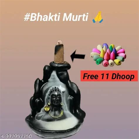 BHAKTI MURTI FREE 11 CONES DHOOP Lord Shiva Adiyogi Statue with 11 ...