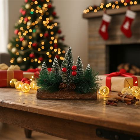 Coral Tree Mini Pine Forest Christmas Table Décor