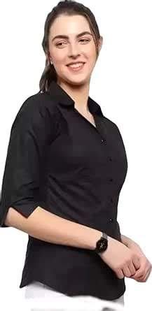 Elegant Polycotton Formal Shirt for Women ? 3/4th Sleeve Office Top ...