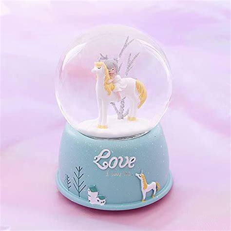 The Bling Stores Carousel Musical Snowfall Unicorn Music Box Home ...