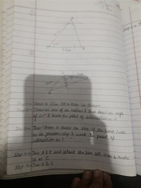 Draw a triangles ABC in which angle A=120 degre and AB= AC=3 cm draw ...