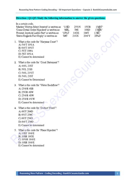 Image result for Coding/Decoding Reasoning Questions PDF