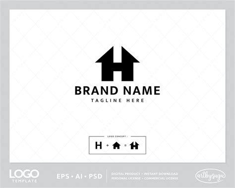 Letter H House Logo Template House Logo Real Estate Logo - Etsy India