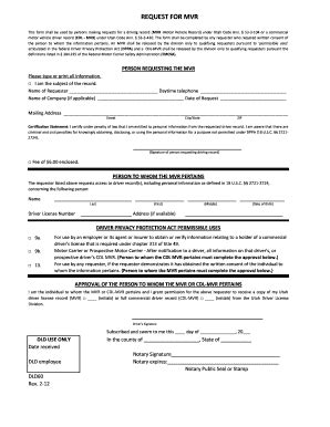 Request For Mvr Form Fillable For Utah - Fill and Sign Printable ...