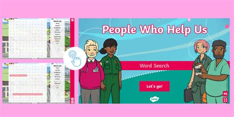 People Who Help Us Interactive Word Search