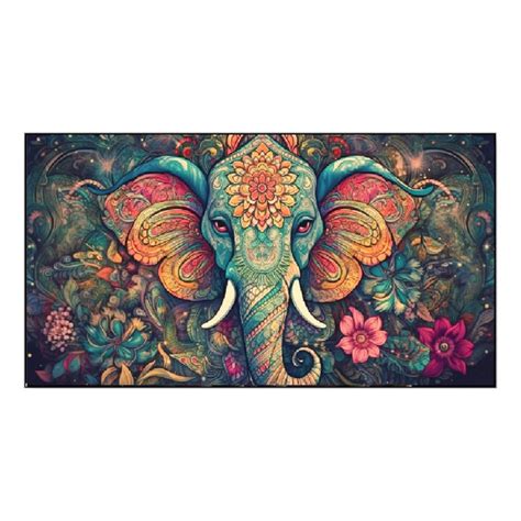 Colorful Elephant Amid Floral Splendor Wall Painting – Nestroots