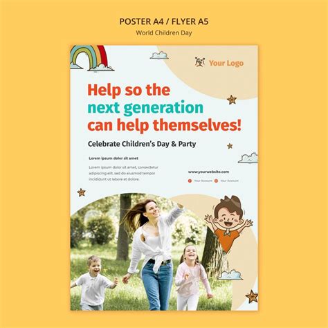 World children day flyer template | Free PSD