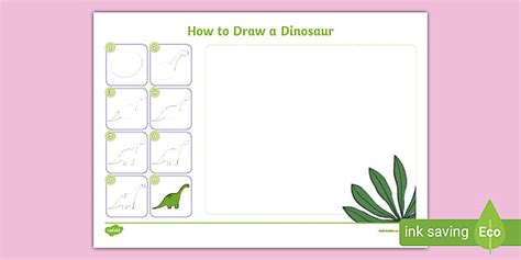 How to Draw a Dinosaur Activity Sheet