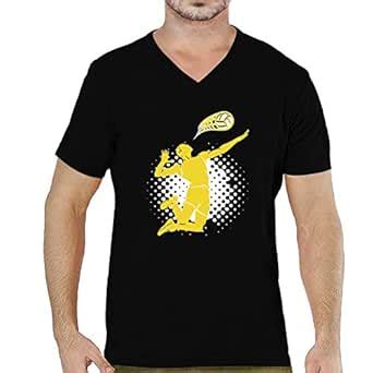 Buy Pooplu Men's Regular Fit Volleyball Spike Shot Cotton Graphic ...