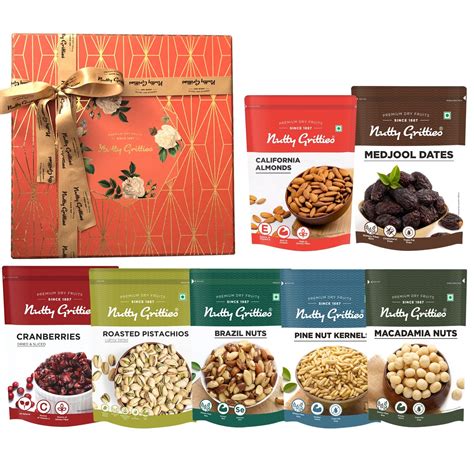 Nutty Gritties Hamper Gift Box - Macadamia nuts 100g, Pine Nuts 100g ...