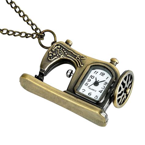 HASTHIP® Retro Pocket Watch, Chain for Men Metal Antique Mini Quartz ...