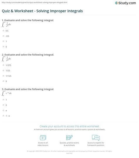 Image result for Improper Integrals Practice Problems