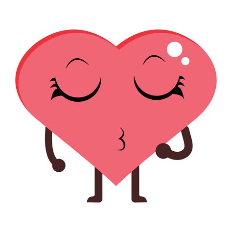 Cartoon heart character. Cute love symbols with face 17157168 Vector ...