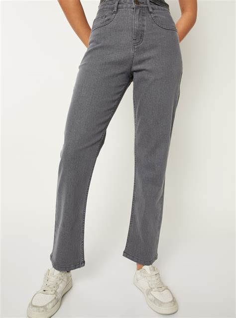 Buy Women Washed High Rise Slim Straight Jeans Online at just Rs. 799.0 ...