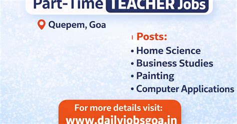 Open School Hiring Part-Time Teachers in Goa | Quepem Jobs 2026 ~ Daily ...