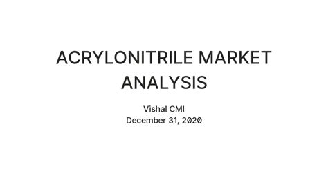 ACRYLONITRILE MARKET ANALYSIS — Teletype