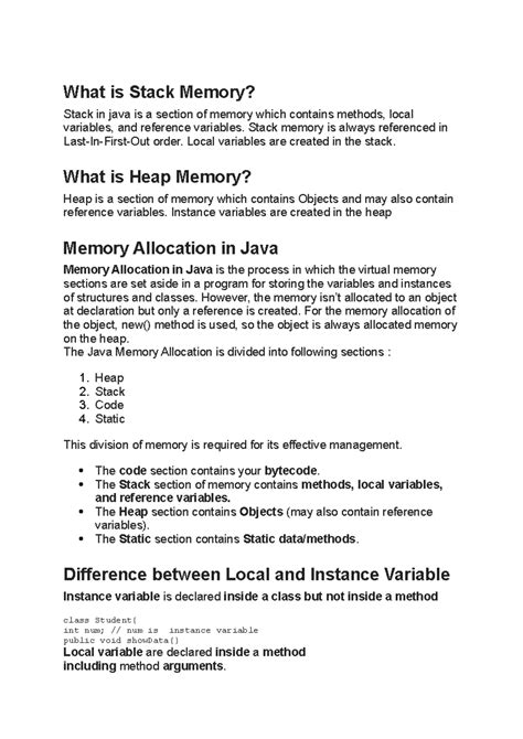 What is Stack Memory - What is Stack Memory? Stack in java is a section ...