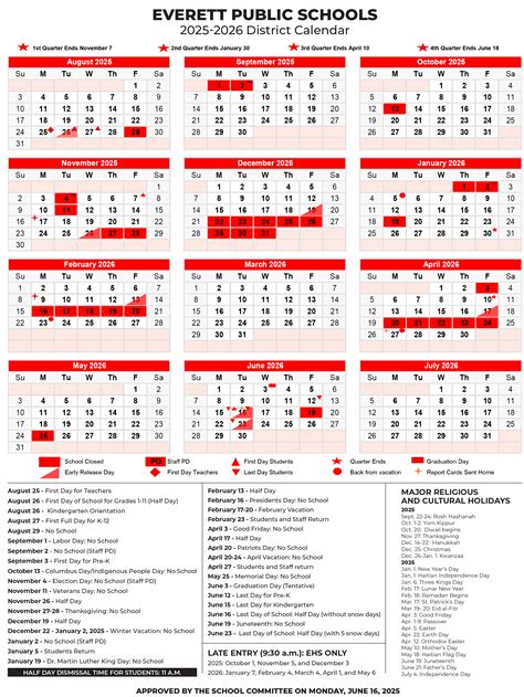 2025-2026 District Calendar - News and Updates - Everett Public School ...