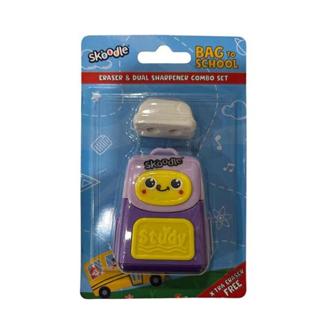 Skoodle: Bag To School- Eraser & Sharpener Combo Set - Purple – Krazy ...
