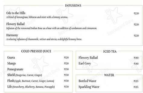 Menu at L'Opera, New Delhi, Shop No. A-9