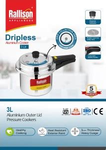 Rallison Appliances Dripless Non IB 3 L Outer Lid Pressure Cooker Price ...