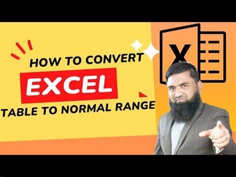 Image result for How to Convert Table to Normal Range Excel