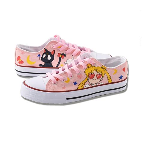 Buy Sailor Moon Luna Canvas Shoes Hand Painted Custom Anime Characters ...
