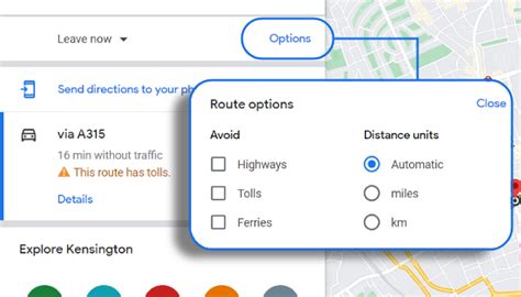 Image result for Google Maps Route Screen
