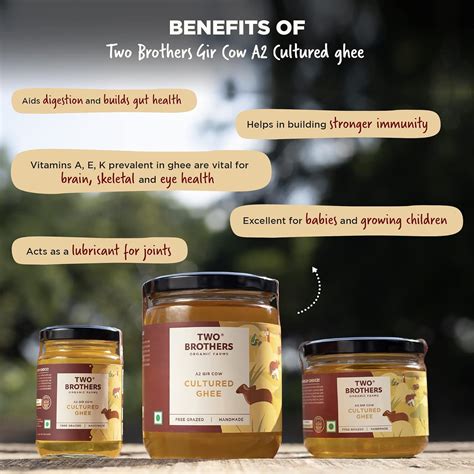 Buy Two Brothers Organic Farms Grass Fed A2 Ghee 16Oz(500ml) | Gir Cow ...