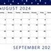 Buy August 2024 Calendar,september 2024 Calendar,2024 Calendar,fillable ...