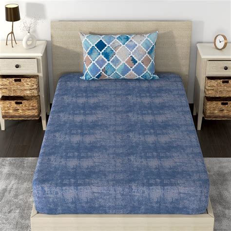 Buy Huesland by Ahmedabad Cotton 210 TC Premium Single Bedsheet with ...