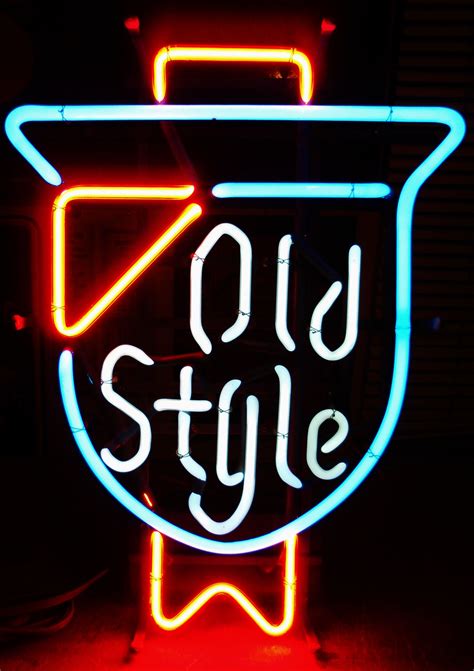 Vintage OLD STYLE Neon Bar Sign from 1980