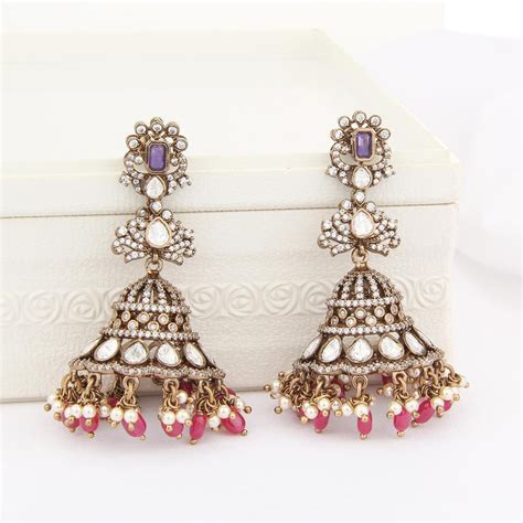 Ahalya Victorian Jhumkas – The Amethyst Store