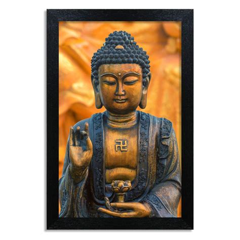Home Attire HAP-1117 Gautam Buddha Painting, 12x18 inch, Black, 30.48 ...