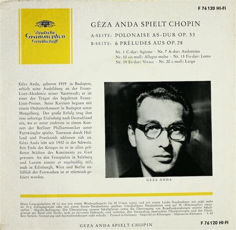 Géza Anda spielt Chopin – Bertelsmann Vinyl Collection