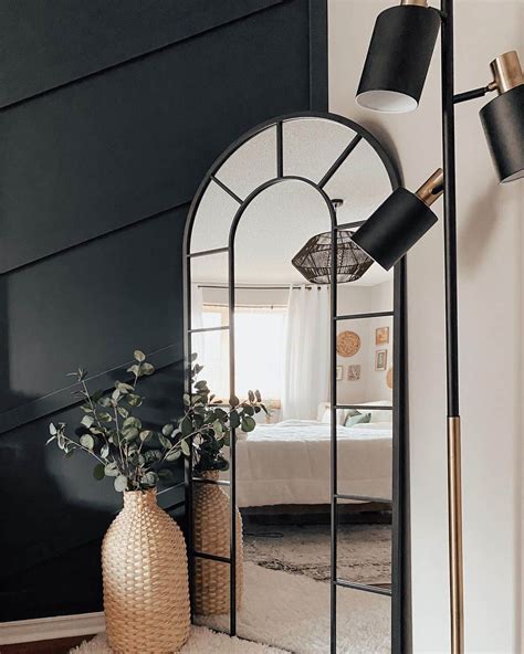Bedroom with Black and Gold Floor Lamp - Soul & Lane