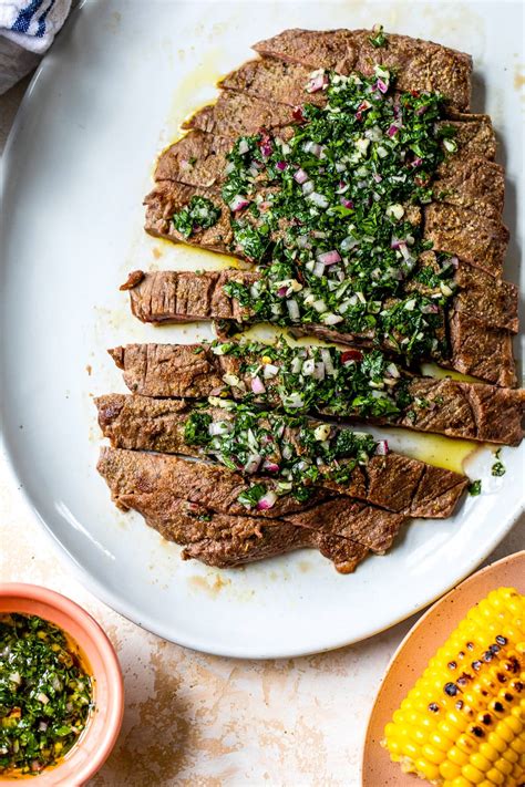 Chimichurri Steak (Grilled Flank Steak with Herb Sauce) - Recipesedge