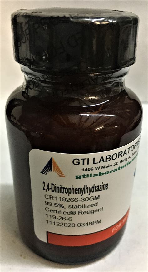 2,4-Dinitrophenylhydrazine, 99.5%, stabilized, Certified® Reagent 30g