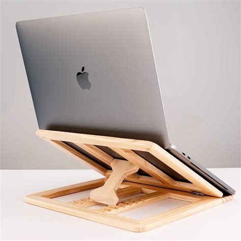 Buy Laptop Stand Wood Adjustable Laptop Stand, Portable Computer Holder ...