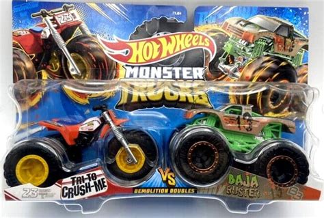 Buy Monster Trucks Tri to Crush Me Vs Baja Buster (1:64 Scale Double ...