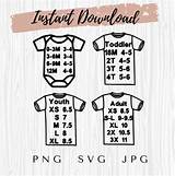 Cricut Cheat Sheet, Cricut Size Guide, T-shirt Decal Size Guide, Baby ...