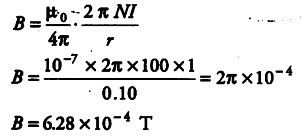 What is the magnitude of the magnetic field at the centre of the coil ...