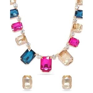 Rubans Gold-Plated Multicolor AD & Cubic Zirconia Studded Statement ...