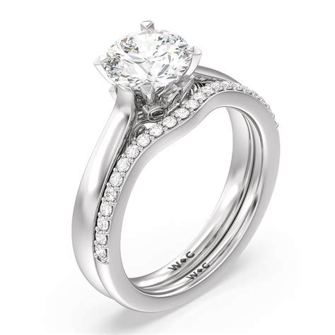 Petal Hidden Accent Scroll Engagement Ring – WithClarity India