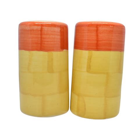 Buy Ceramic Dual Shade Salt & Pepper Shaker Cruet Set - Orange & Yellow ...