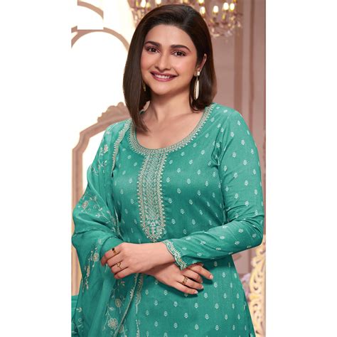 Rama Green Floral Sequins Embroidered Silk Georgette Semi Stitched Sal