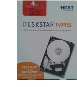 Hgst NAS Drive 4 TB Desktop SATA Internal Hard Disk Drive (HDD ...