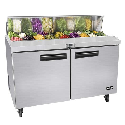48 Inches Sandwich Salad Prep Table Refrigerator - Kitma 12 Cu.Ft 2 ...