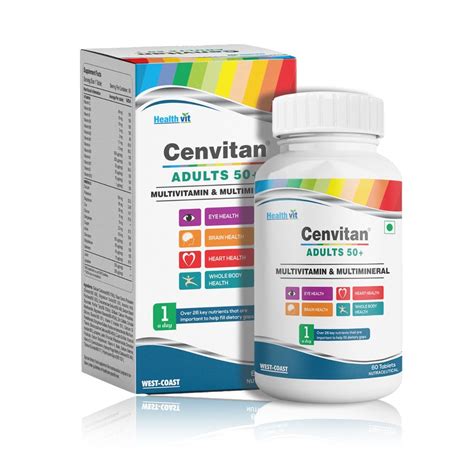 Healthvit Cenvitan Adults 50+ Multivitamin & Multimineral, 60 Tablets ...